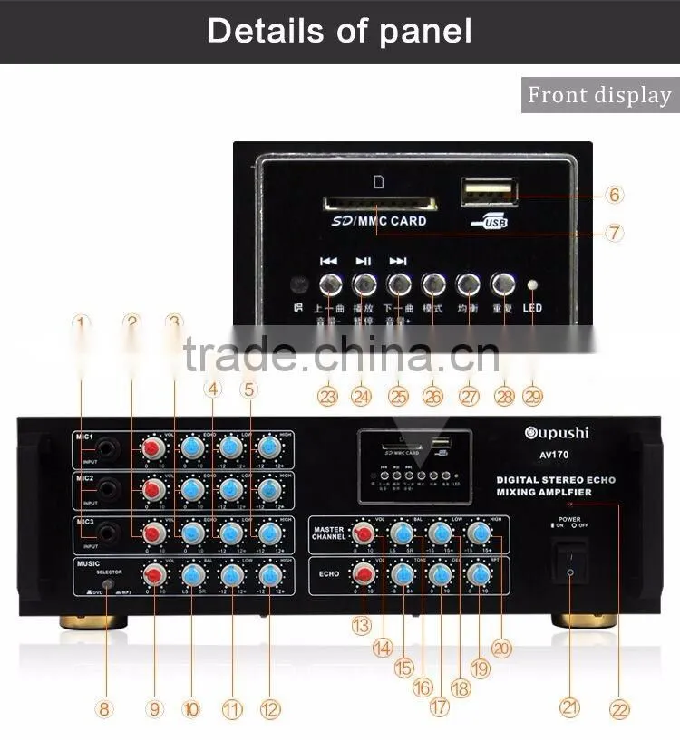 Free samples pa sound power amplifier ktv echo amplifier