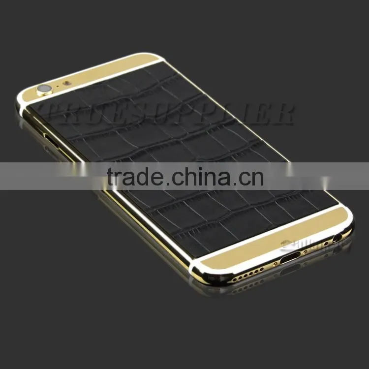 2016 china goods 24k gold for iphone 6s back cover with leather