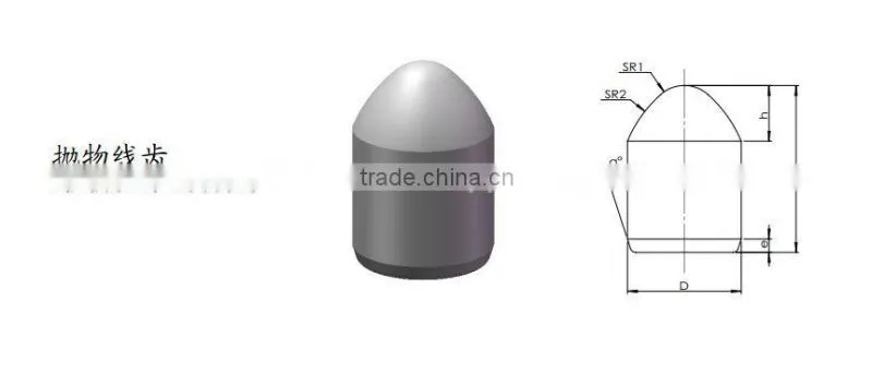 Low price and high quality Tungsten /Cemented Carbide parabolic button