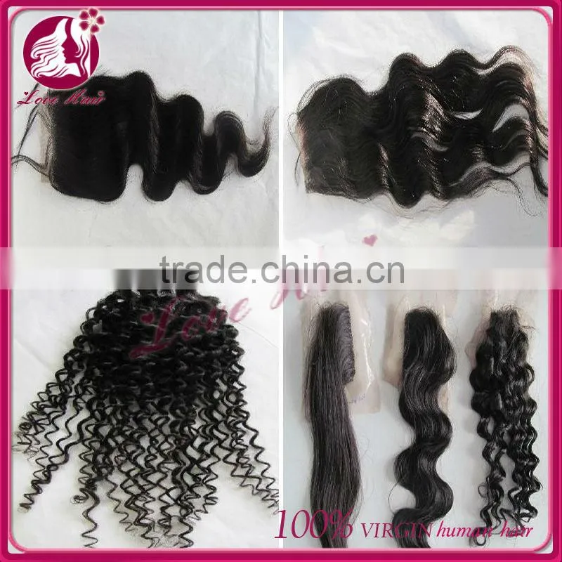 Wholesale Cheap Virgin peruvian Body Wave Three Part Lace Closure 3 Way Part Lace Closure With Baby Hair 3 Way Part Closure