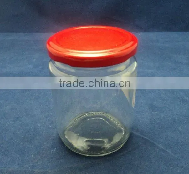 food jar with red metal lid