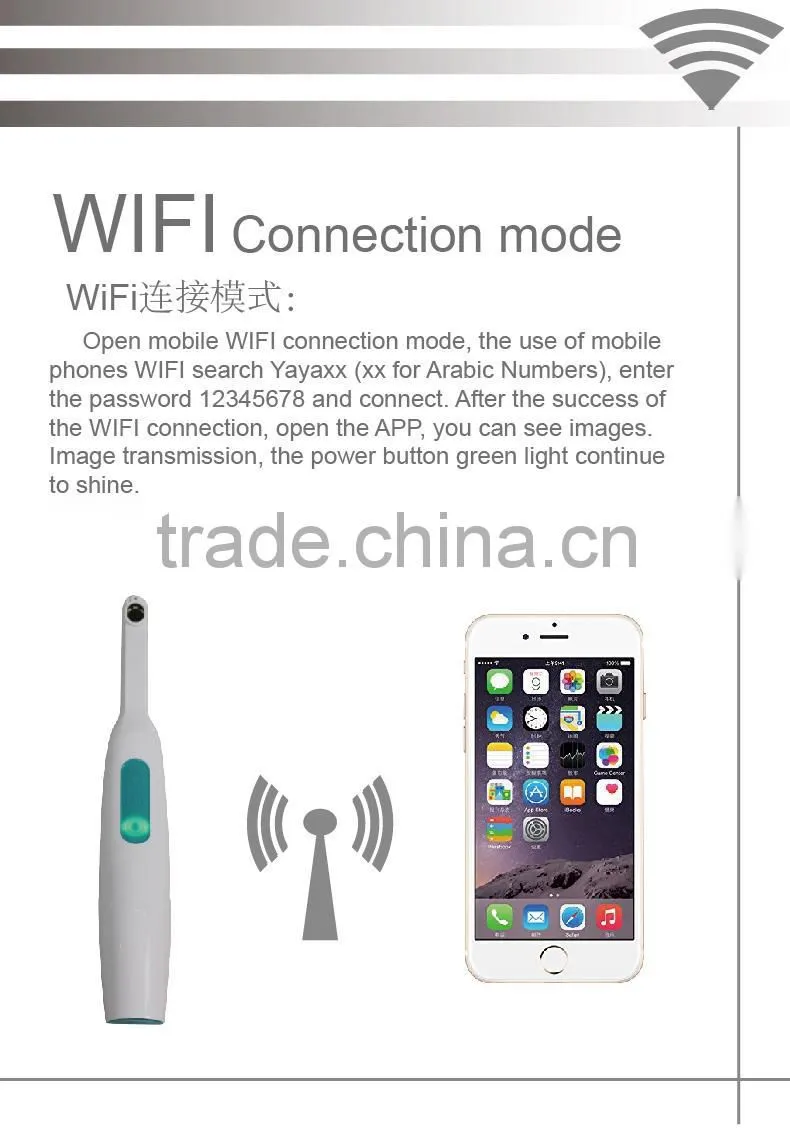 New Design Intraoral Camera Dental, Wireless Dental Intraoral Camera CE&FCC& RoHS& WEE SA8000