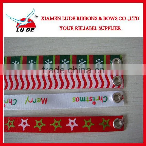 2014 New design printed satin ribbon bracelet