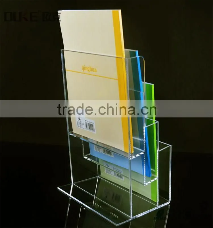 hot selling free standing clear acrylic brochure holder standee