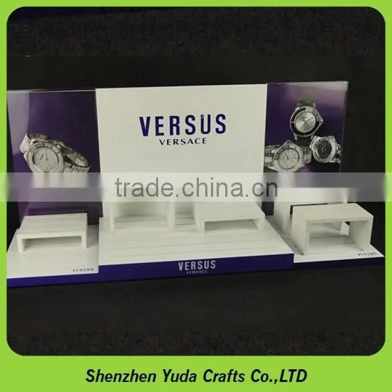 colorful luxury MDF acrylic jewelry display sets elegant necklace rings earrings display durable jewellery holder stand
