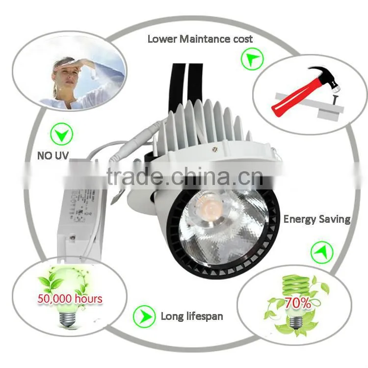 7 inch 180mm Cutout 30W 40W 50W Gimbal LED Down Light Black or White Shell