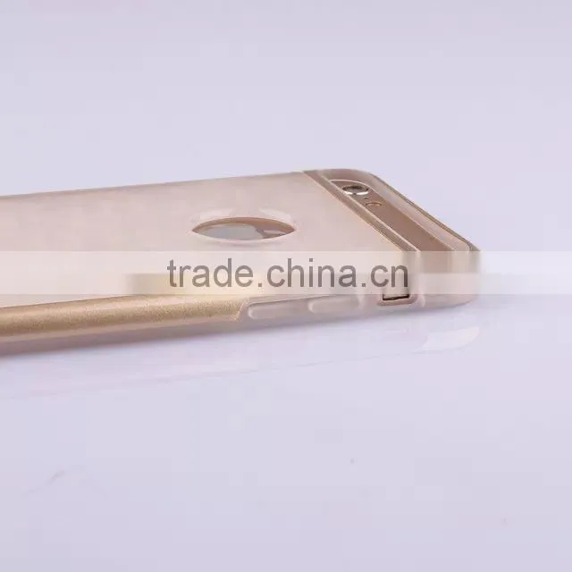 TPU + metal cover case with stand for i phone 6 5.5''