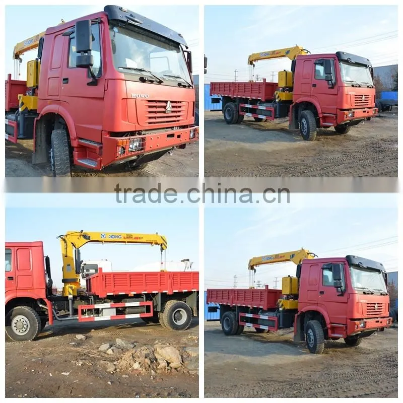 SINOTRUK HOWO 4X2 crane truck 266Hp for sale truck crane
