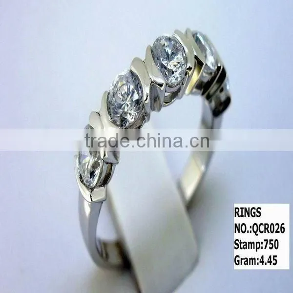 good quality 925 sterling silver ring with quality cz rhodium plating QCR023