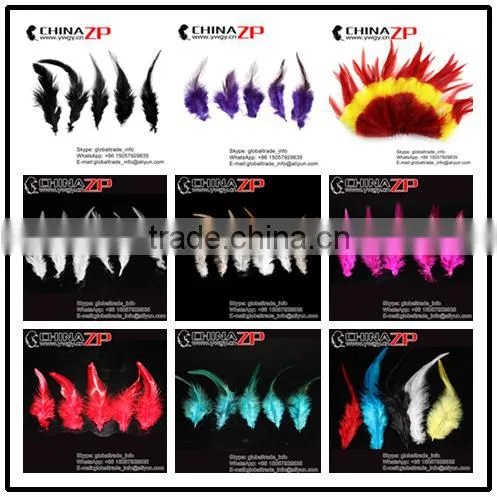 Top Supplier ZPDECOR Wholesale Good Quality Colored Green Chicken Rooster Saddle Feathers for Sale