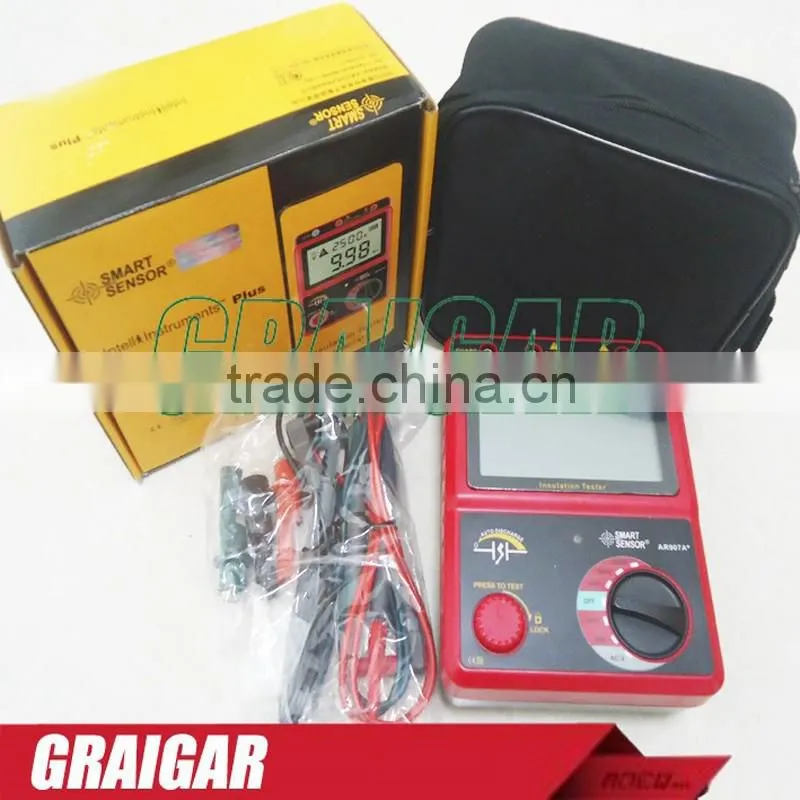 Smart Sensor AR907A+ 100-2500V Digital Insulation Meter Tester Megger MegOhm !!NEW!! AC / DC voltage tester