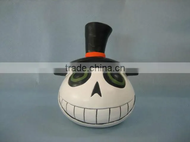terracotta halloween pumpkin candle holder