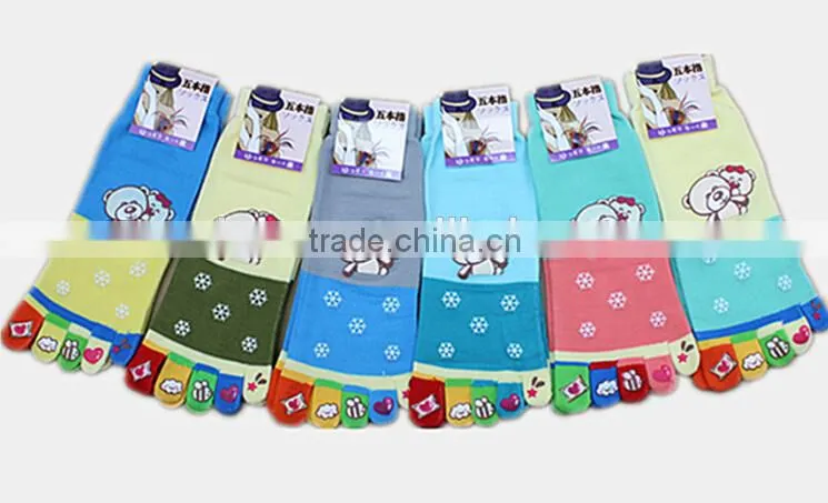 Women's five toe socks,Rilakkuma toe socks, lovey cartoon toe socks