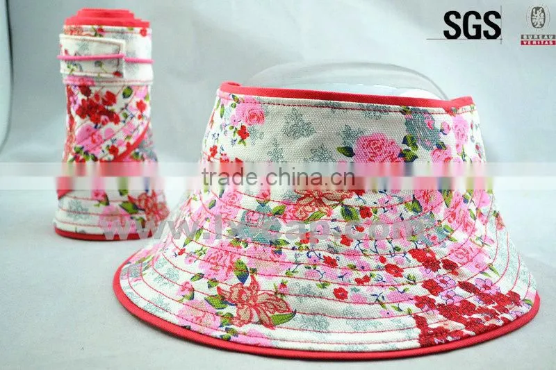 Contrast color cotton embroidered clip-on sun visor cap
