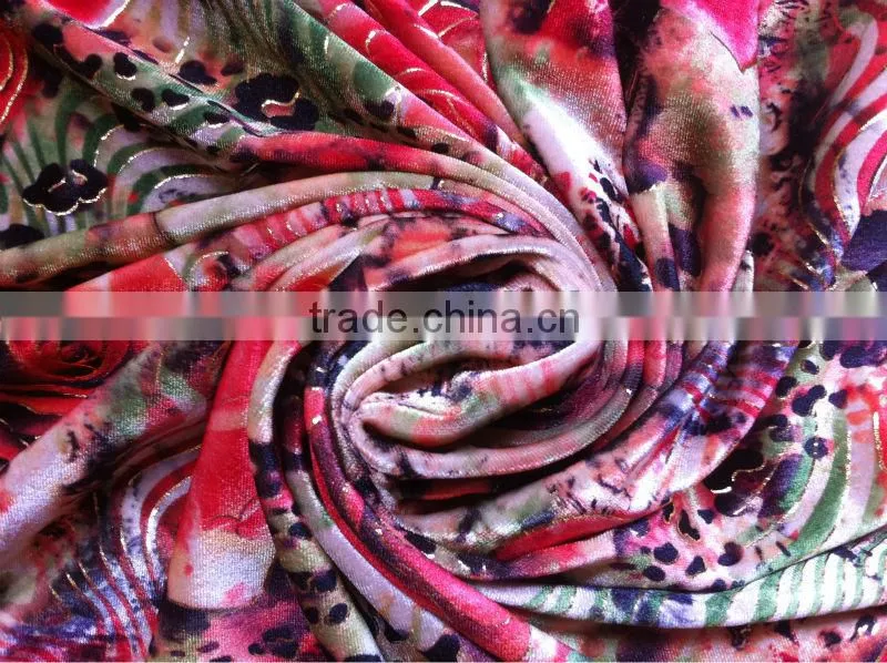 Gold Foil velvet fabric for Dress