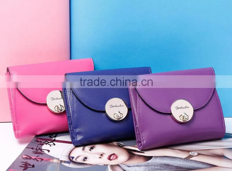 Custom Logo Leather Wallets Women Purse with Card Holder Slot