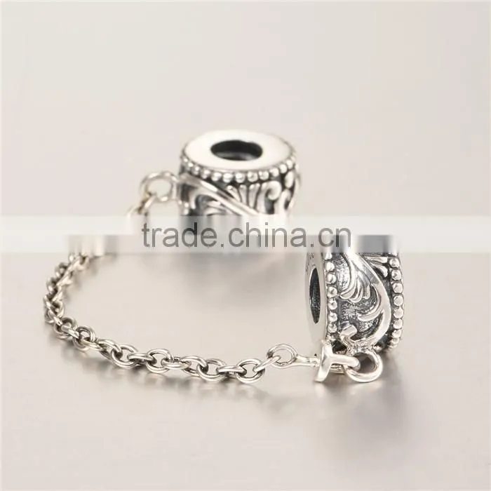 925 Sterling Silver Custom Design Safety Chains Antique Finshing European Bracelets Chains New Arrival Safety Chains
