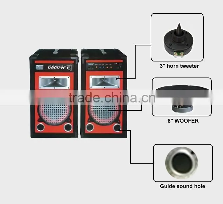 Cheap Red Cabinet Powered Speaker Box 1.0 Sound System for Home Show