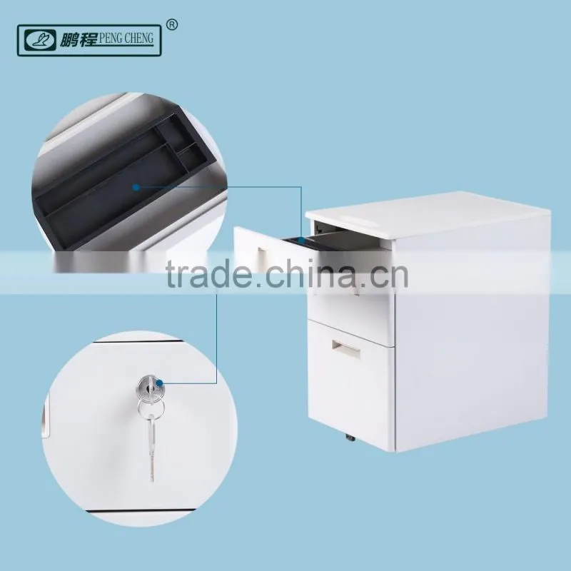 3 Drawer Mobile Japanese Locking Filing Cabinet with Plastic Cover