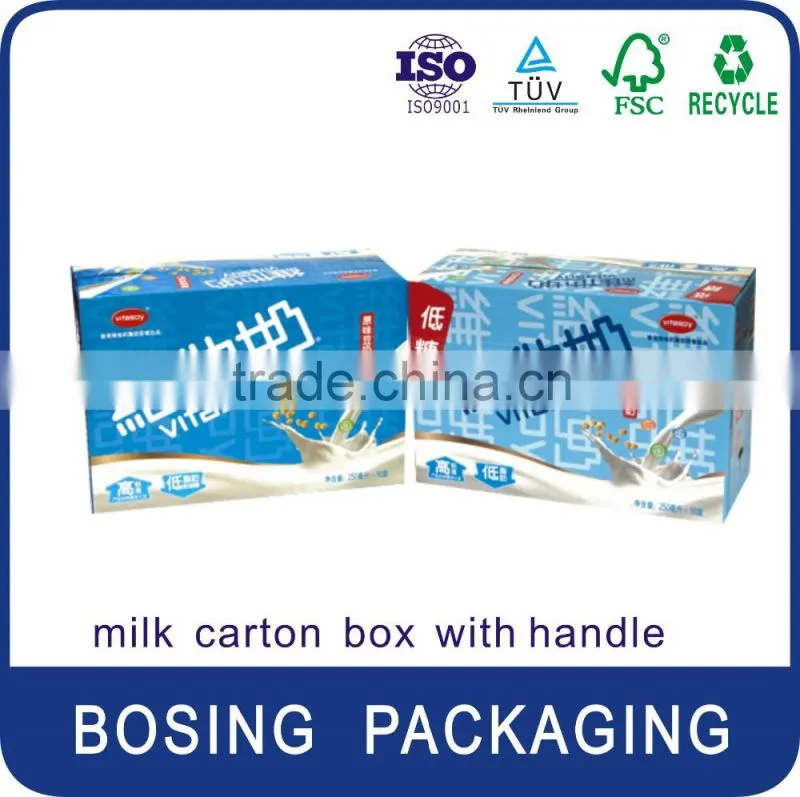customized milk carton box be suitable for 12pcs bottles