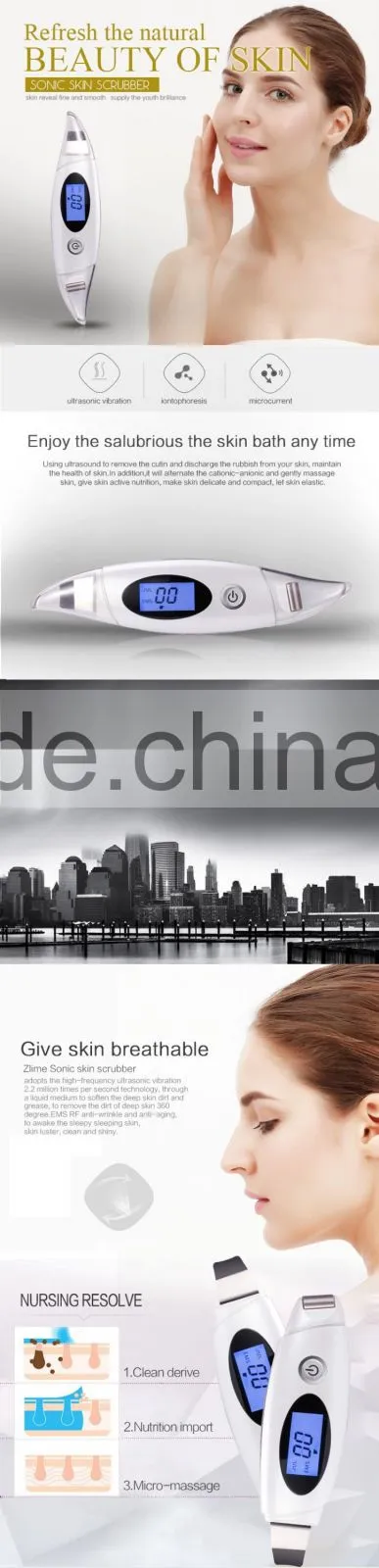 (CE) hot sale ultrasonoic scrubber peeling/exfoliator sonic peeler skin scrubber home use