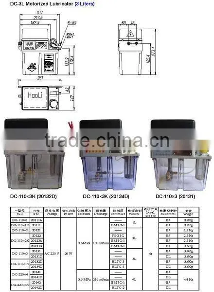 3L SLR point move electric central lubrication system pump(20131)