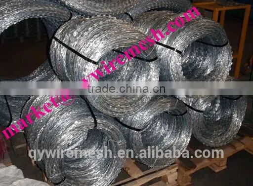 Iron Wire Material and Barbed Wire Coil Type razor barbed wire