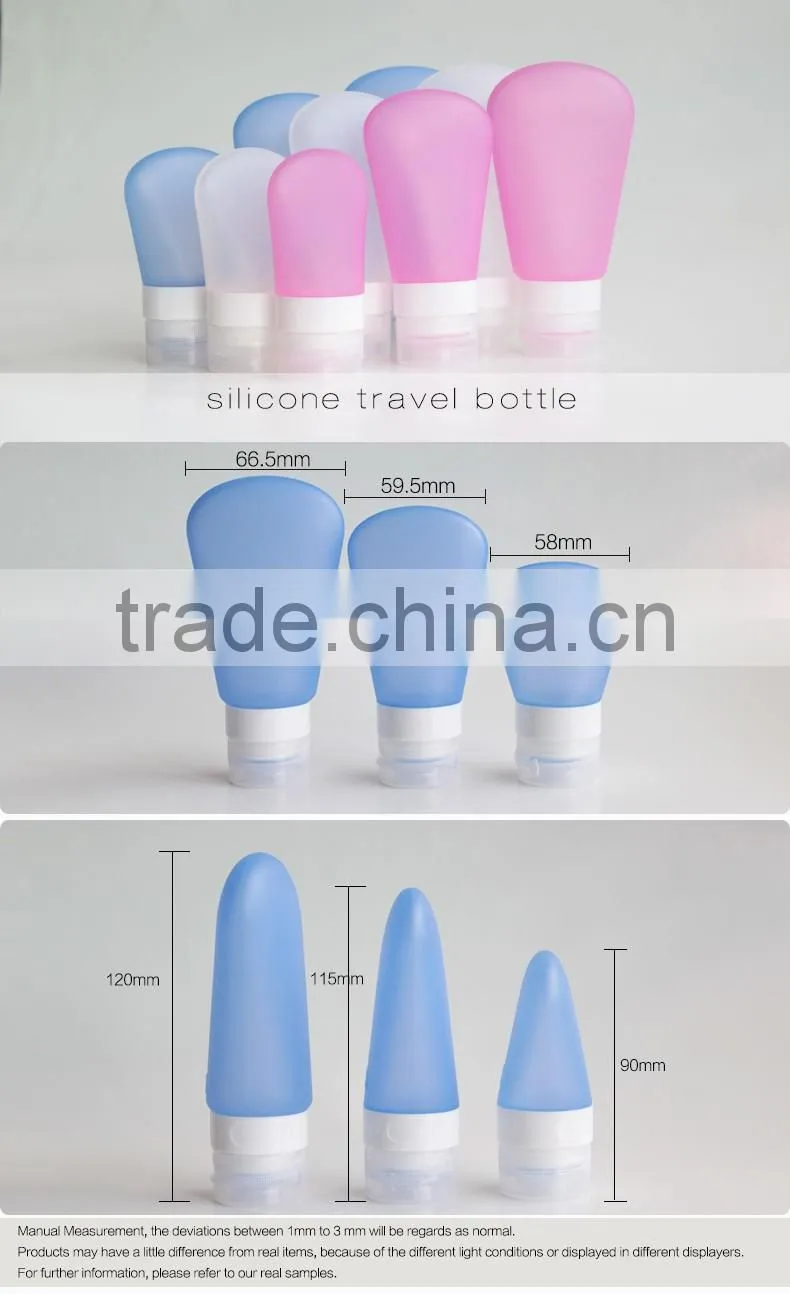 3 size fan-shaped silicone travel tube sets