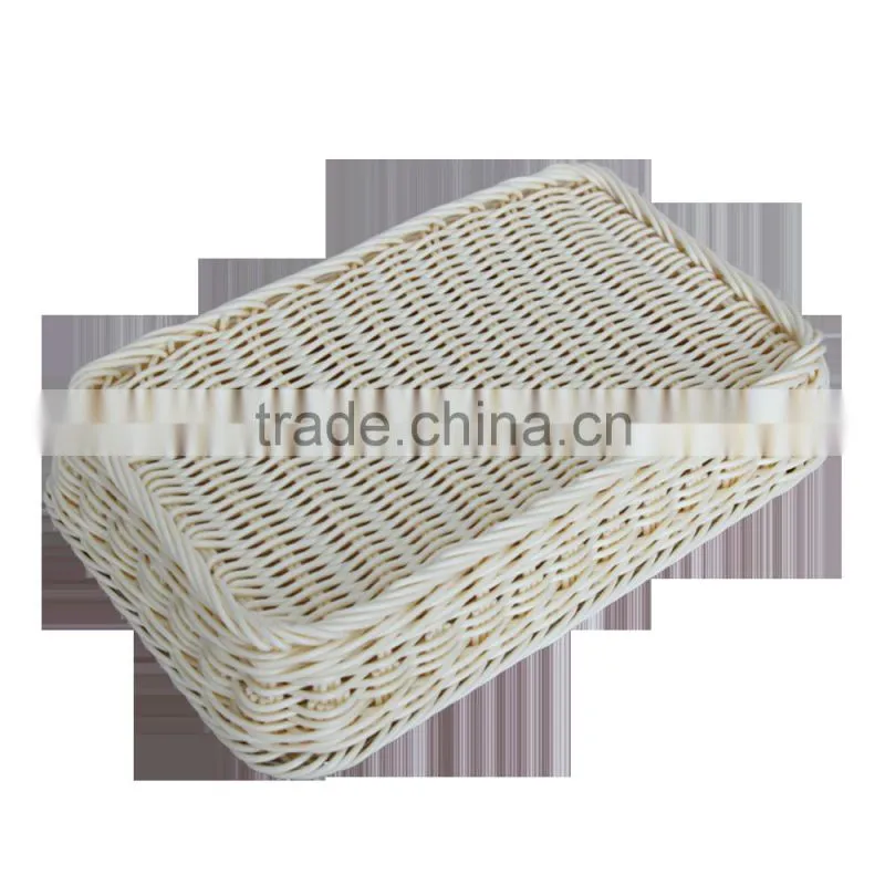Cheap wholesales plastic rattan weaving basket for hotel toiletry storage