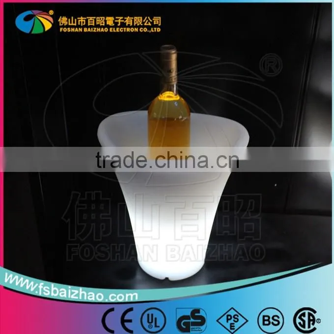 Plastic battery operated illuminated LED ice bucket