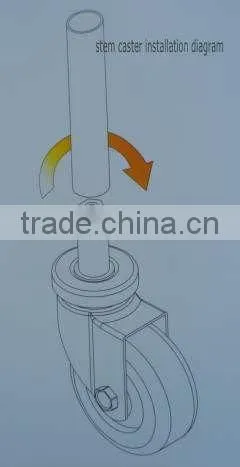 light duty stem swivel PU caster for push cart wheel & handcart