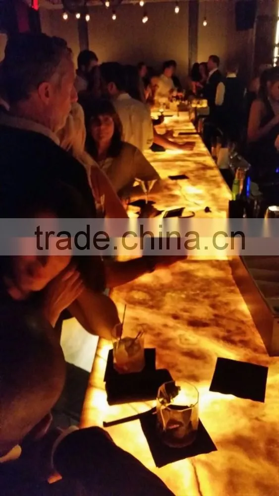 Professional Factory BACKLIT ONYX COUNTERTOPS FOR BAR RECEPTIONS