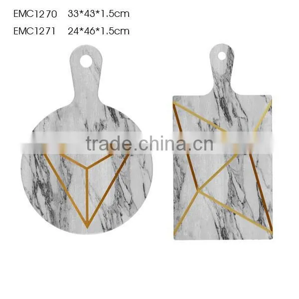 Gold line decorative Black marble cutting board set