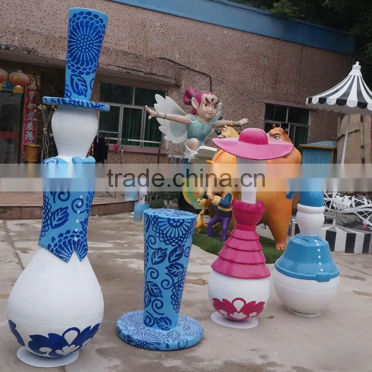 Outdoor modern fiberglass column decoration
