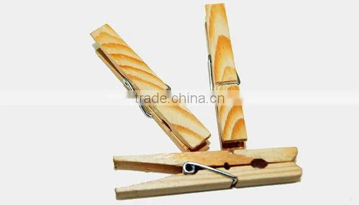 high quality natural pine spring strong peg clothes drying wooden clothes pin