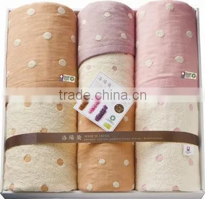 Imabari Organic Towel dyed in Kyoto Towels Japanese for Wholesale
