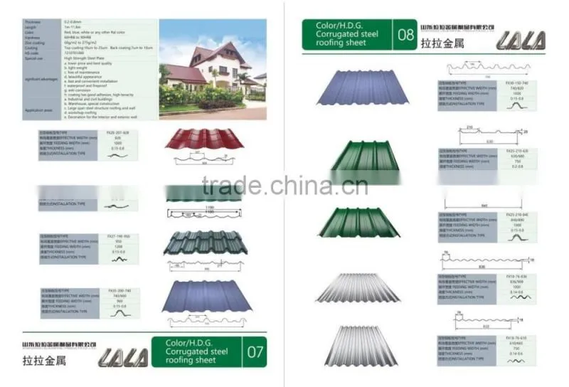 HDG corrugated mental roofing sheet color corrugated steel roofing sheet