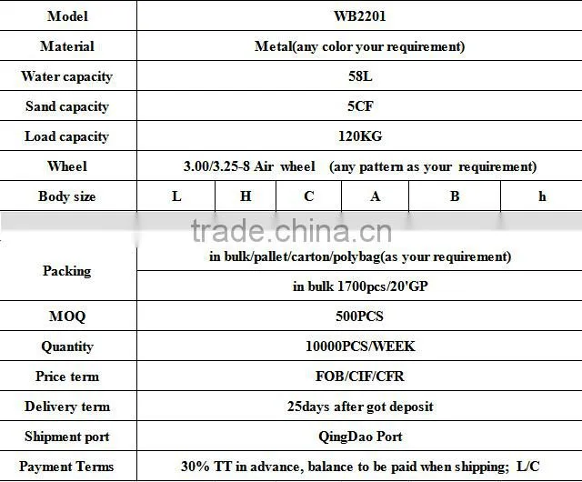 hot sale construction wheel barrow heavy WB2201