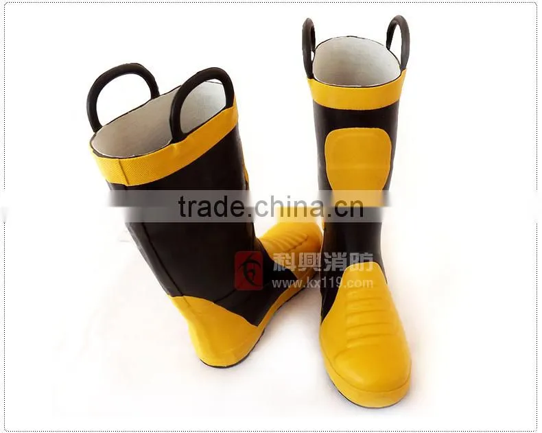 Factory direct sale 2015 New Design steel toe fire station fire safety boots