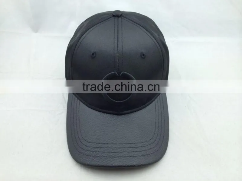 custom fashion leather baseball cap with 3d embroidery