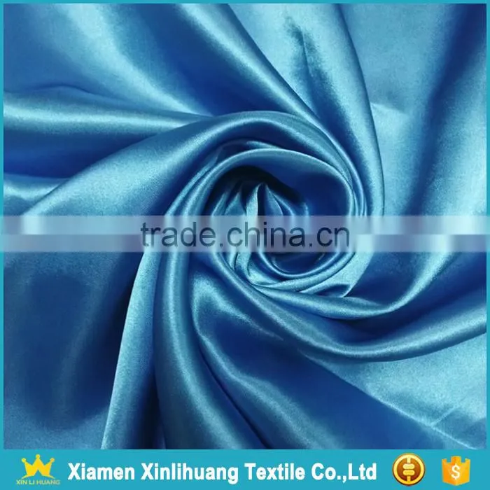 High Quality Soft Breathable Royal Blue Plain 100% Polyester Satin Fabric