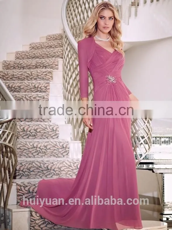 european tulle beading long evening dress for mother of groom