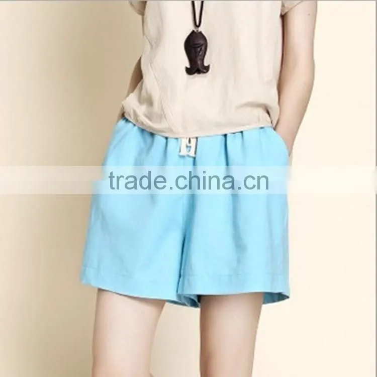 hot sale womens sports shorts gym shorts with pants rope