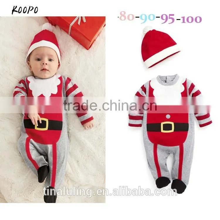 2015 new winter children christmas clothing baby rompers kids jumpsuits