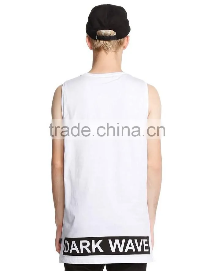 New arrival white letters printed vest for men