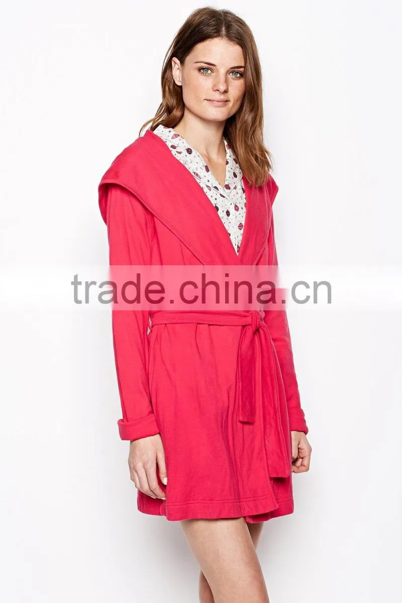 Rose pink blank women hooded pajamas