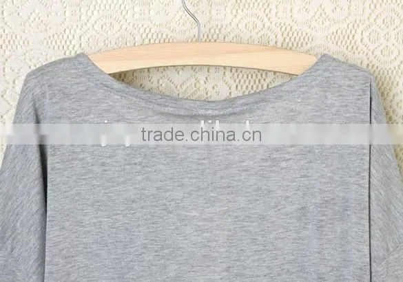 2016 wholesale women's heart pattern o-neck long sleeve t-shirt