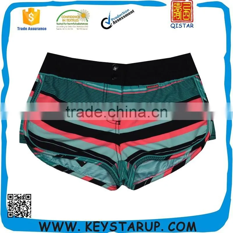 Custom Print Colorful Ladies Hot Beach Shorts Women's Fashion Surfing Board Shorts