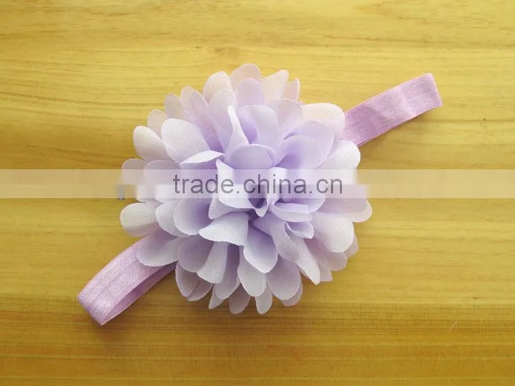 Wholesale EN and US the children's Chiffon headdress baby girl flower headbands 16 color elastic hairband Infant hair accessorie