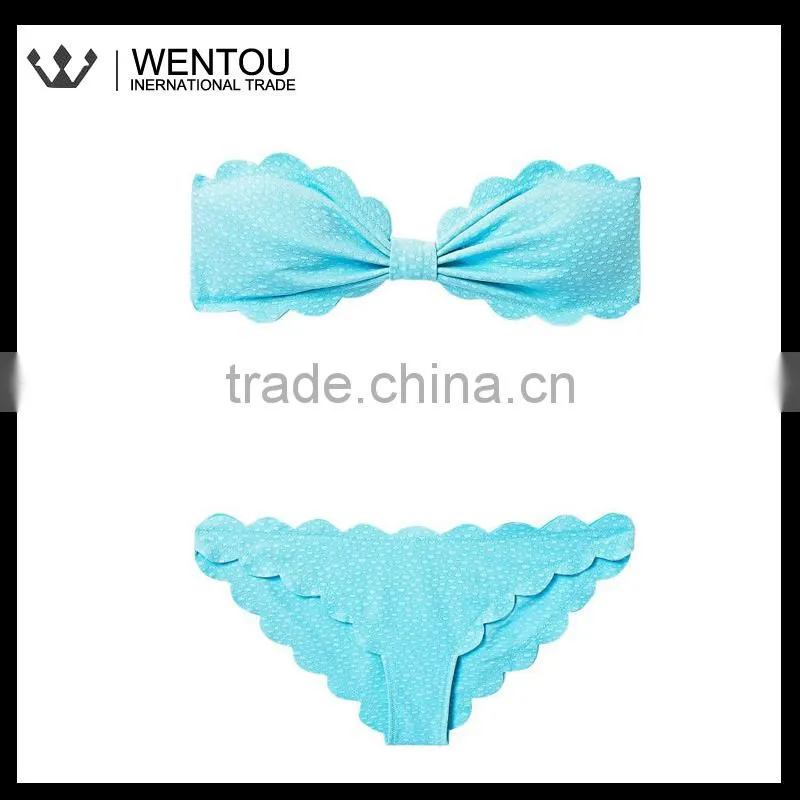Personalized Scalloped Bandeau Bikini